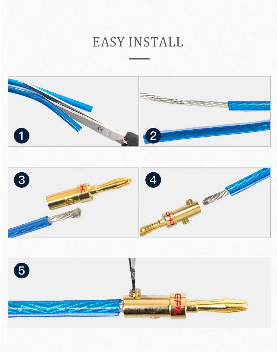 CHOSEAL DIY HIFI Oxygen Free Cooper Speaker Audio Line Cable for Amplifier KTV DJ System 5.1 Speaker Wire Cable (12)