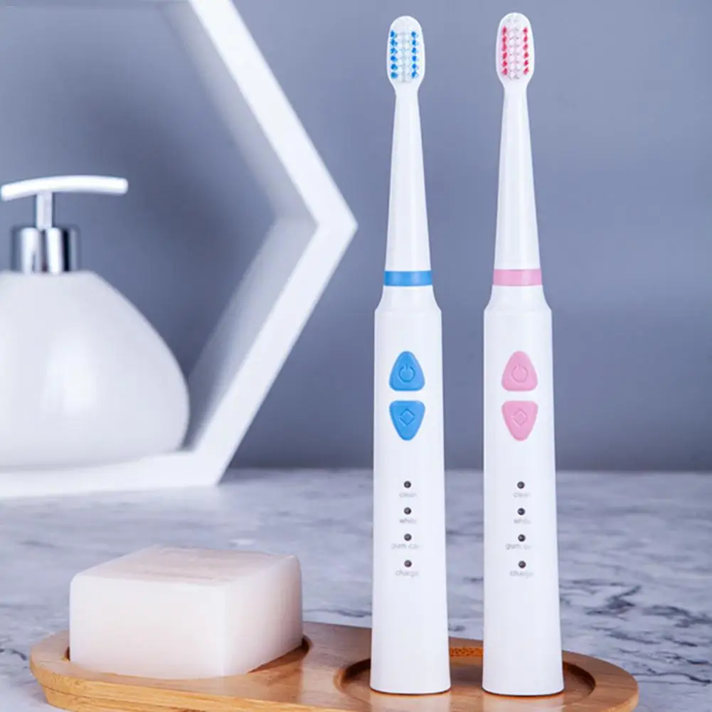 

Electric Toothbrush With 2 Replacement Brush Heads Rechargeable Sonic Teeth Brush Oral Hygiene Brush Whitening Healthy Best Gift