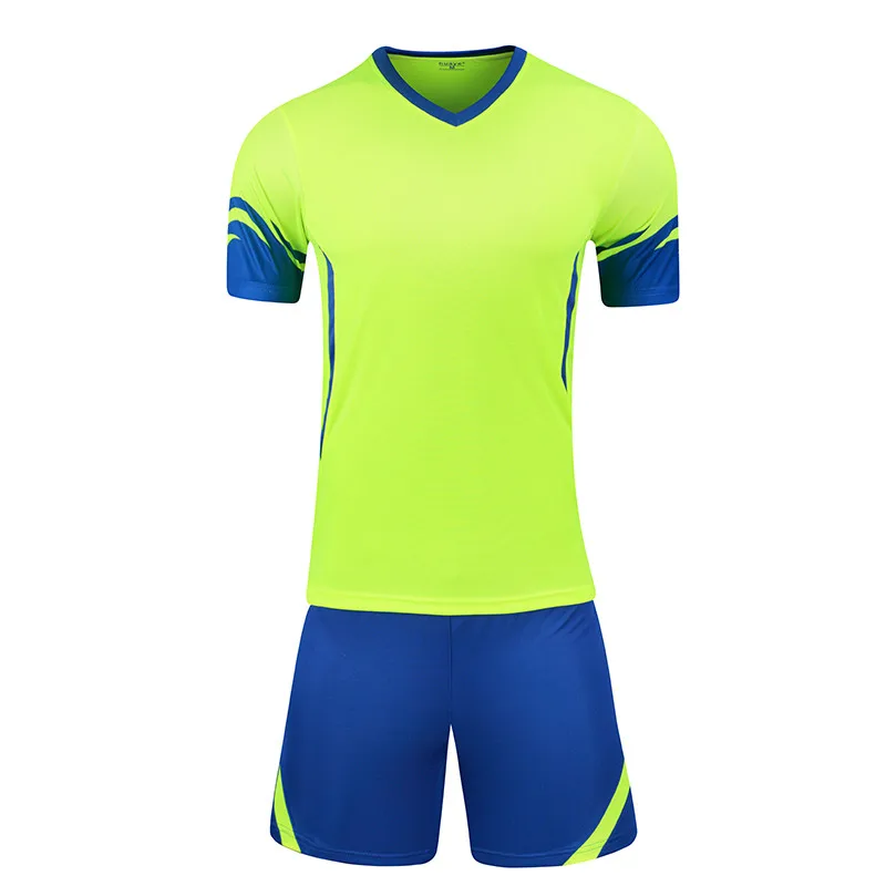 Мужская детская футболка survete, футбольные майки, командный спортивный комплект, мужская футбольная Футболка, набор, Униформа, рубашки, шорты, maillot de foot, индивидуальный принт - Цвет: LTS90 Green jerseys
