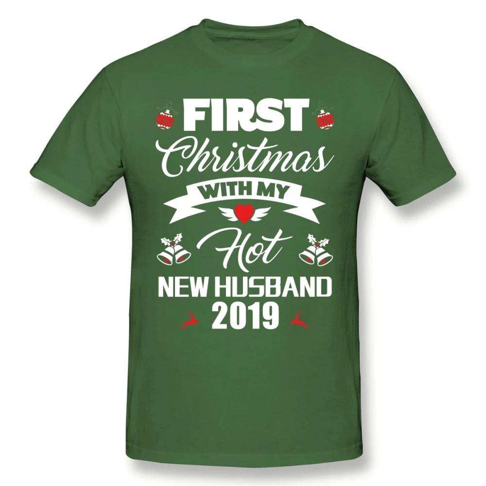 Лидер продаж, футболка для жены Новое поступление года, подарок на первое Рождество с надписью «My Hot» и надписью «husman» футболка из 100 хлопка с короткими рукавами, футболка - Цвет: Army Green
