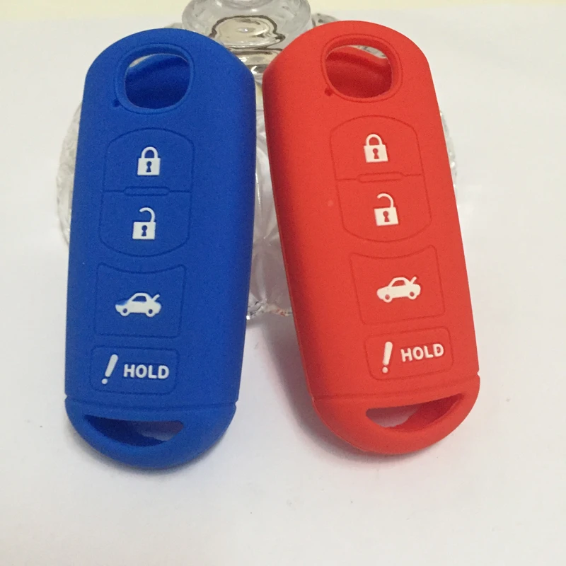 Car styling 4 Buttons Silicone Remote Car Key Case Cover FOB For MAZDA