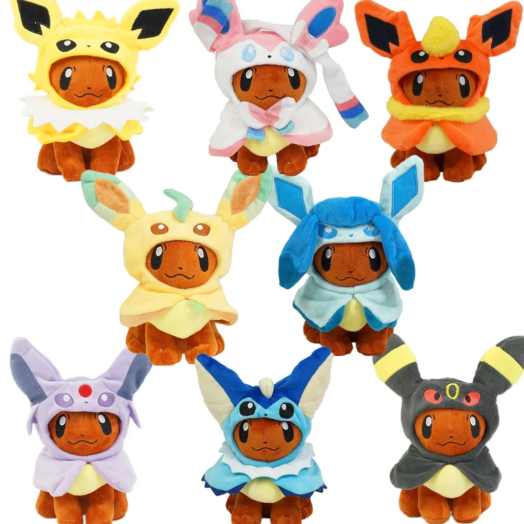 Аниме 20 см Eevee пончо Umbreon Espeon Jolteon Vaporeon Sylveon Flareon плюшевые куклы мягкие игрушки