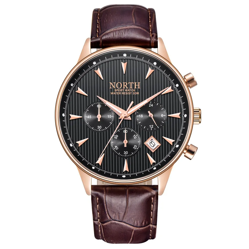 

Men Business Watch Luxury Fashion Calendar Sport Casual Male Quartz Wristwatch Genuine Leather Multifunction Men's Gift Watches