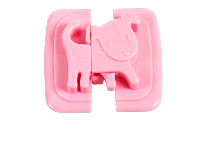 1 шт Детские замки для шкафа для холодильников, дверной ящик с мультяшной собачкой, детский шкаф для малыша, защита от блокировщика безопасности ребенка - Цвет: Pink