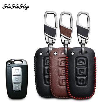 

KUKAKEY Genuine Leather Car Key Case For KIA K5 K4 K3 K2 Rio Sportage Cerato Sorento Forte Carens Key Cover Holder Car Styling