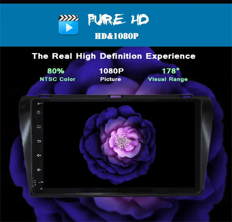 Discount Android 9.0 Car DVD Player Fit Mazda 3 GPS Navigation 2Din Support Steering Wheel 1024*600 3/4G Radio BT DVB-T Rearview Cam dvr 3