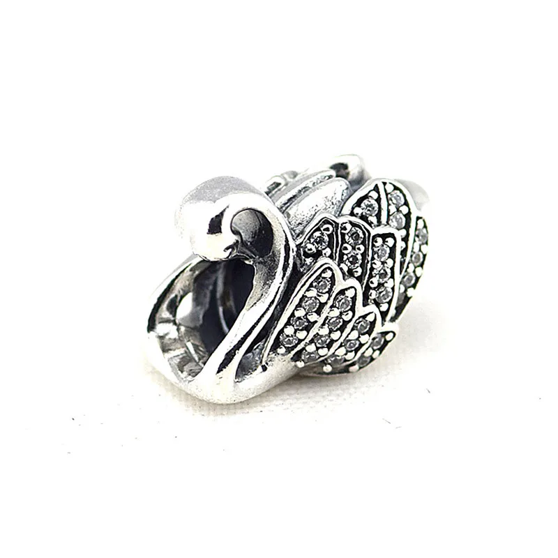 

CKK Beads Majestic Swan Silver Charm 100% 925 Sterling Silver Fits Pandora Charms Bracelet Europe Beads for Jewelry Making