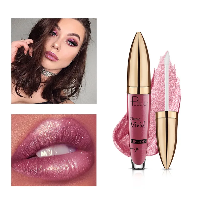 

Sexy Metallic 18-Color Matte Pearly Lip Gloss Nonstick Cup Waterproof Flash Tone Lasting Makeup Lipstick Diamond Lip Gloss