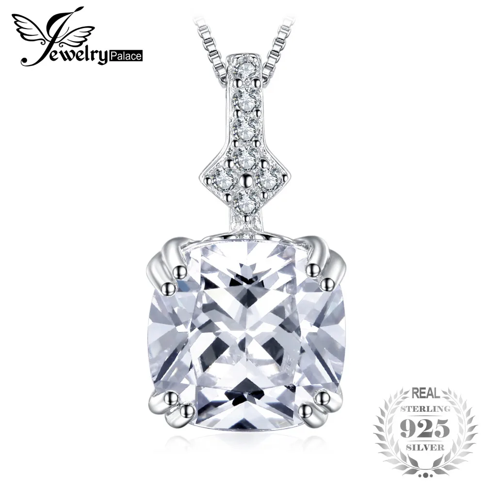 JewelryPalace Vintage 3ct Cushion Cut Cubic Zirconia Pendant Necklace