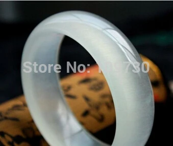 

001536 Certified 100% Natural Ice White Jade Bangle Bracelet "Handmade" (A0502)