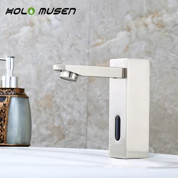 

Battery Power Water Saving Sensor Tap Automatic Infrared Sensor Faucet Bathroom Sink Tap Brush Nickle Basin Faucet Sensor