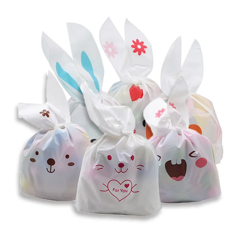 

25pcs Cute Rabbit Candy Bags Plastic Self Adhesive Gift Packaging Bag Food Cookie Pouches Baby Shower Birthday Party Supplies