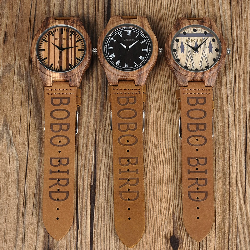 BOBO BIRD V-O30 Original Brand Unique Wood Watch Mens Casual Dress Design Quartz Wrist Watches relogio masculino curren