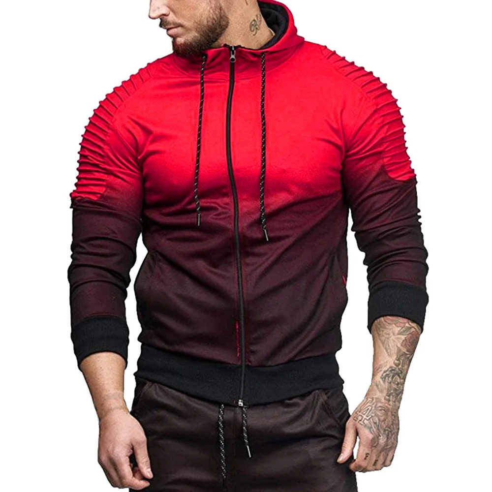 Мужская одежда, осенне-зимняя спортивная одежда с длинным рукавом, Мужская толстовка в стиле хип-хоп, мужские толстовки с капюшоном, пуловер с капюшоном - Цвет: Красный