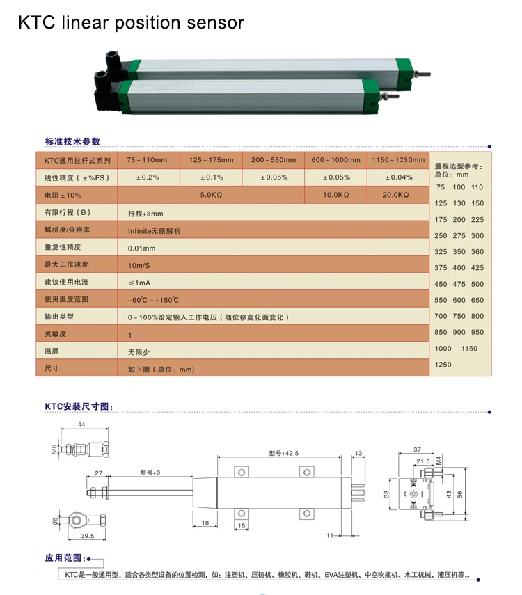 Высокая точность KTC-125mm впрыска электронной линейки. Тяга электронная линейка линейный датчик перемещения