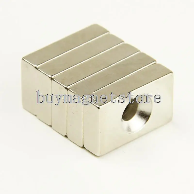

5pcs Block Countersunk Magnet 25mm x 15mm x 5mm Hole 5mm Rare Earth Neodymium magnets