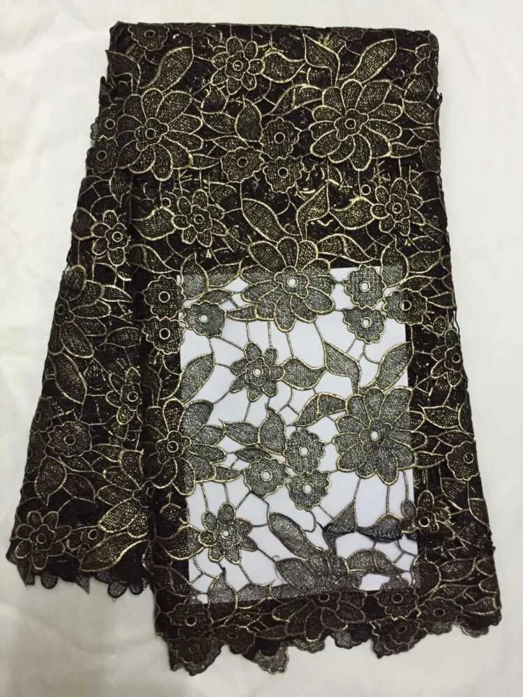 

Brown Guipure Cord French Lace Fabric H2294 Swiss Voile Water Soluble Chemical Lace fabric