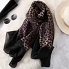 2023 Luxury Women Ombre Leopard Dot Natural Silk Scarf Lady Fashion Print Shawls and Wraps Pashmina Foulards Bandana Hijab Snood 5