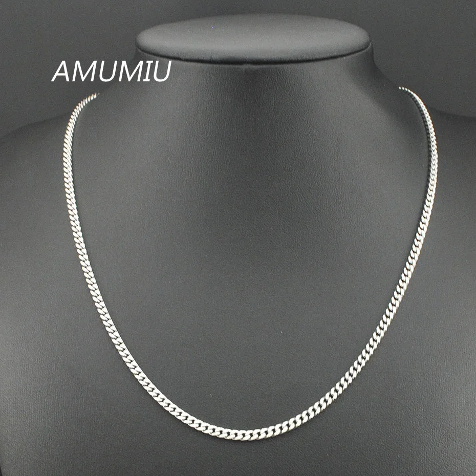 Золотая цепочка на шею для мужчин и женщин AMUMIU 40 70 см аксессуары из нержавеющей