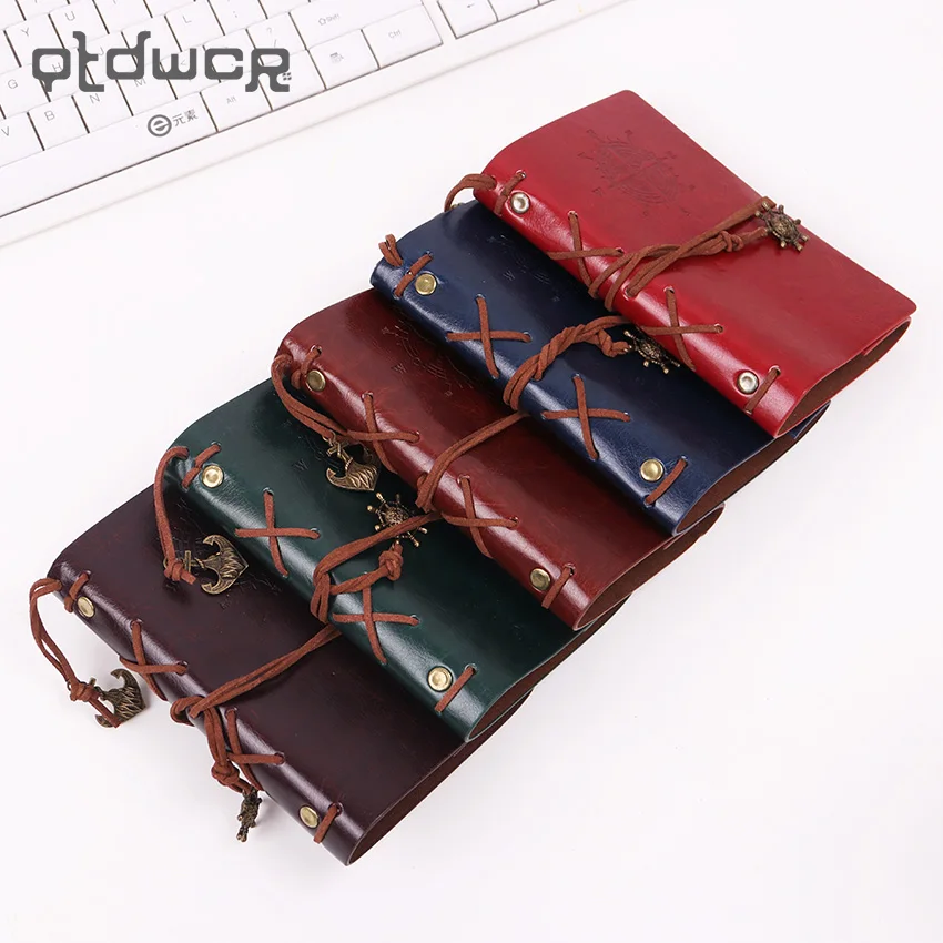 New Diary Notebook Vintage Pirate Note Book Replaceable Traveler Notepad Book Leather Cover Kraft Paper Notebook