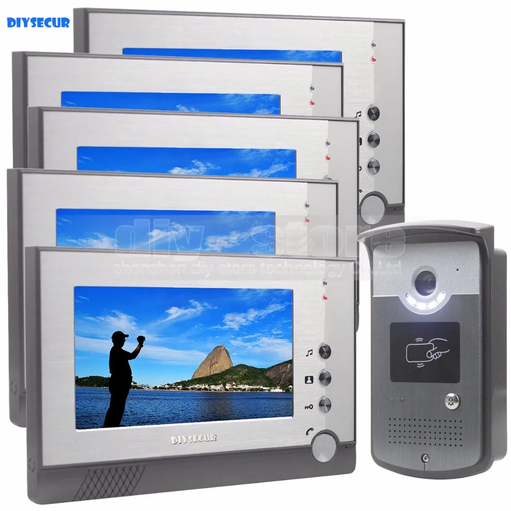 DIYSECUR 7inch Video Door Phone LED Night Vision RFID Unlocking Home ...