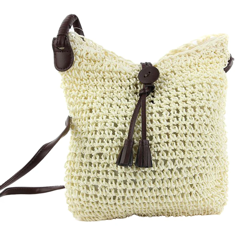 

Fabric bags Shoulder Straw Summer of Women Fabric Crossbody Bags Canvas Jute Beach Travel Bag