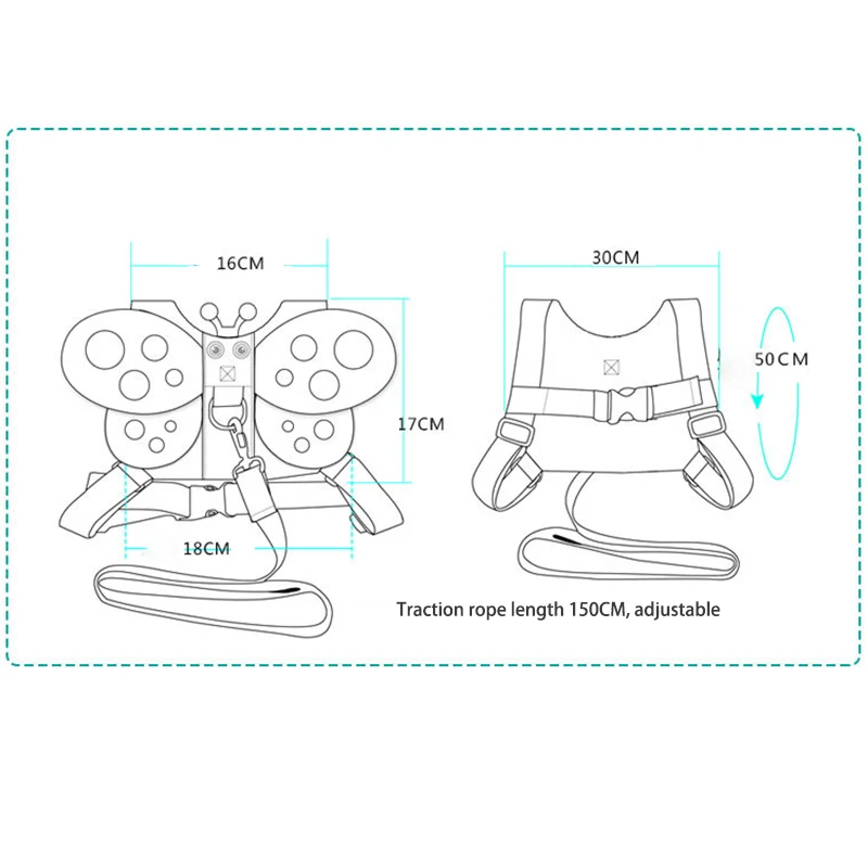 Детский ремень безопасности с крылом, для путешествий, безопасная ходунка для прогулок, защитный ремень для детей