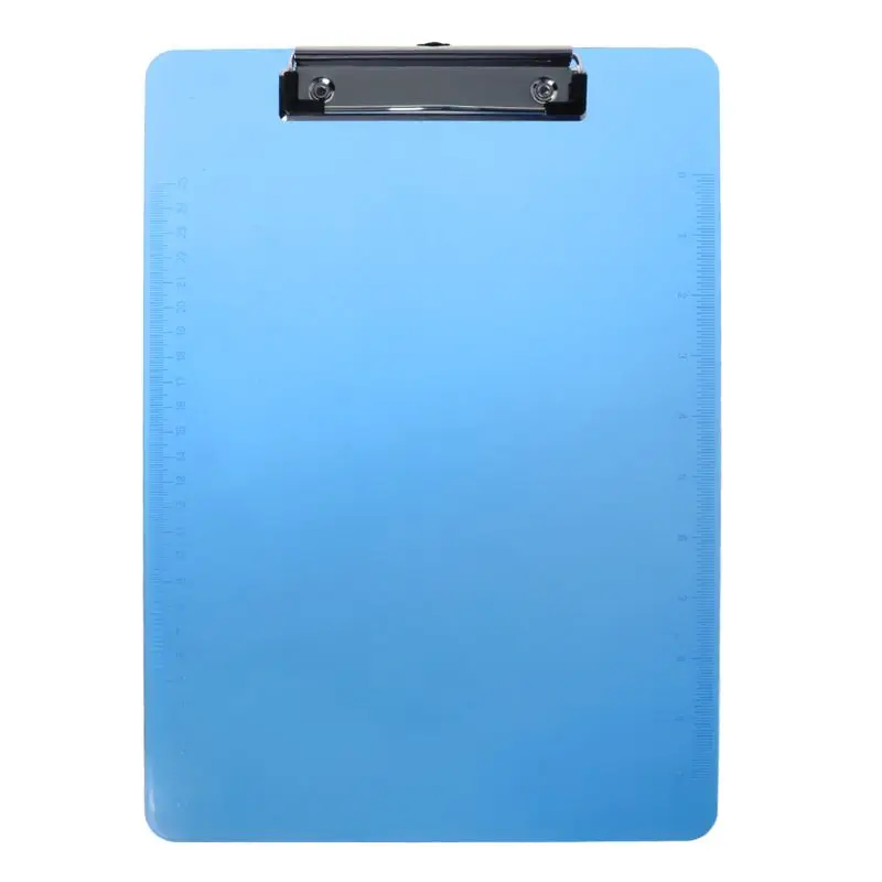 Пластик буфер обмена Накладка для эскаватора с зажимом папка документа, прозрачный держатель для Бумага A4 - Цвет: Синий