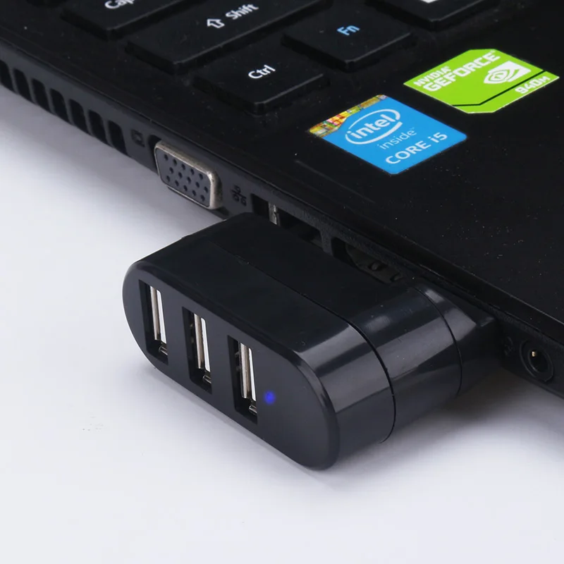 3 в 1 USB концентраторы 2,0 180 градусов вращающийся высокоскоростной USB сплиттер адаптер 480 Мбит/с Защита тока для настольного компьютера для ноутбука