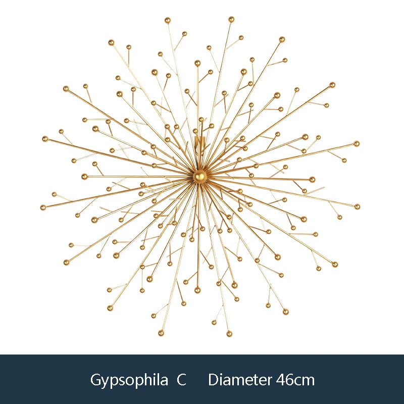Aqumotic Gypsophila Наклейка 3d цветок настенный декор искусство 1 шт. гостиная диван ТВ фон настенные украшения Спальня Столовая инструмент - Цвет: Gypsophila C  46CM