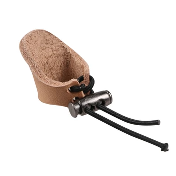 

Thicken Cow Leather Thumb Finger Tip Protector Guard Ring Tab Leather Hunting Practice Archery Pull Bow Glove New