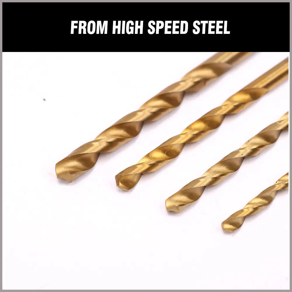 HORUSDY 15pcs Screw Extractor Drill Bit Titanium Coated Drill Bit Set Woodworking Metal Plastic Cutting For Dremel Rotary Tools