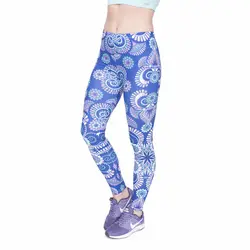 Модные женские леггинсы фиолетового цвета с принтом мандалы и синего цвета; женские облегающие брюки для фитнеса; дышащие быстросохнущие