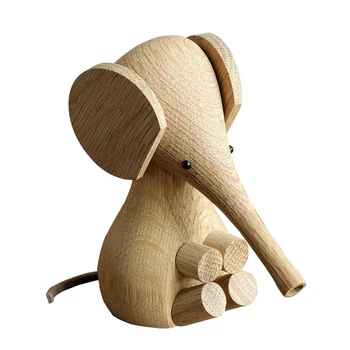

Free Shipping Scandinavian Creative little Elephant Wood Gift Puppet Idol Log Handmade Doll Model Bookshelf Handicraft