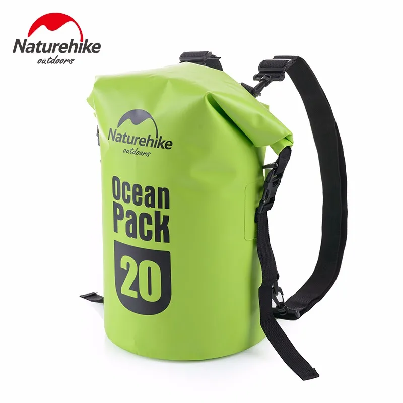 Naturehike 20L 30L баррель-образный брезент треккинг Дрифтинг печать рафтинг мешок двойные ремни сумка для воды Водонепроницаемая водонепроницаемая сумка На открытом воздухе