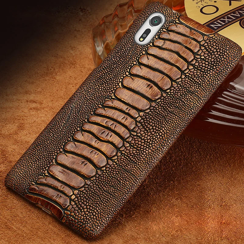 

Cowhide ostrich foot texture phone case for Sony Xperia a2 custom made phone case Genuine leather Mobile phone back cover