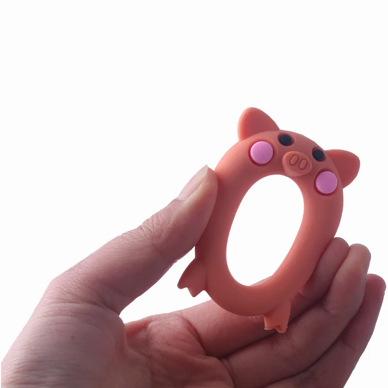 XCQGH Силиконовые Детские Прорезыватели мультфильм свинья лиса Прорезыватель кольцо браслет DIY пищевой силиконовый Прорезыватель для зубов игрушка