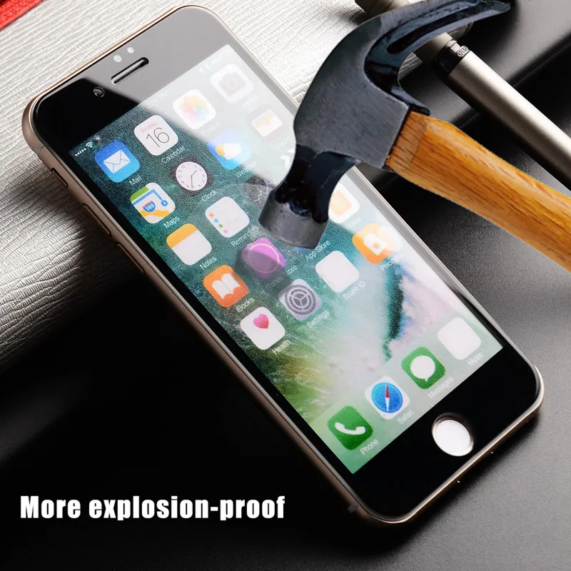 Voppton 5D Curved Edge Protective Glass For iPhone 6 6S Plus Tempered Screen Protector Full Coverage Glass For iPhone 8 7 Plus X (3)