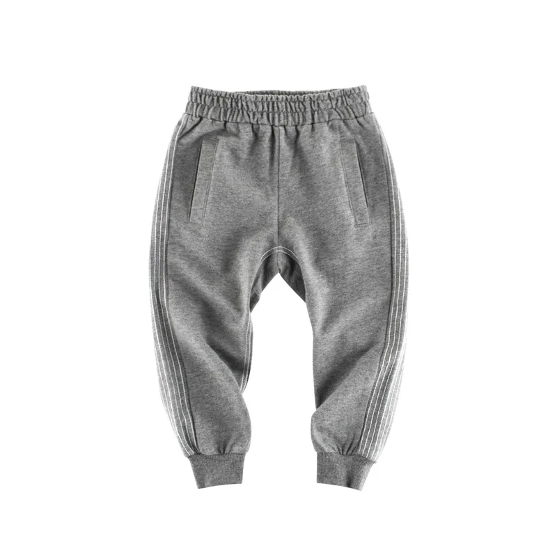 LOOZYKIT Fashion Boys Striped Pants Spring Autumn Pocket Leggings Children Casual Harem Trousers Cotton School Kids Trousers