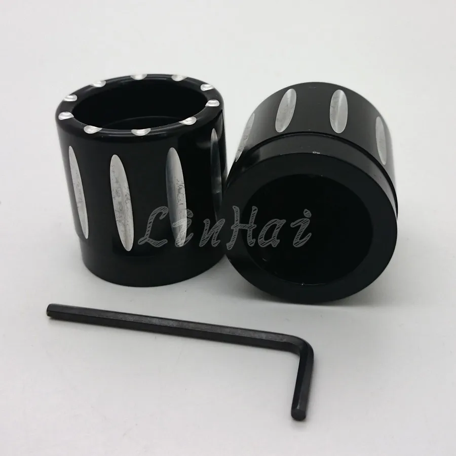 Motorcycle Edge Cut CNC Aluminum Black Front Axle Nut