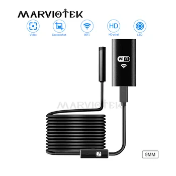 

9mm Wifi Android Iphone Endoscope Camera HD 1M 2M 3.5M 5M Waterproof Snake Tube Pipe Borescope Iphone Camera Endoscope android