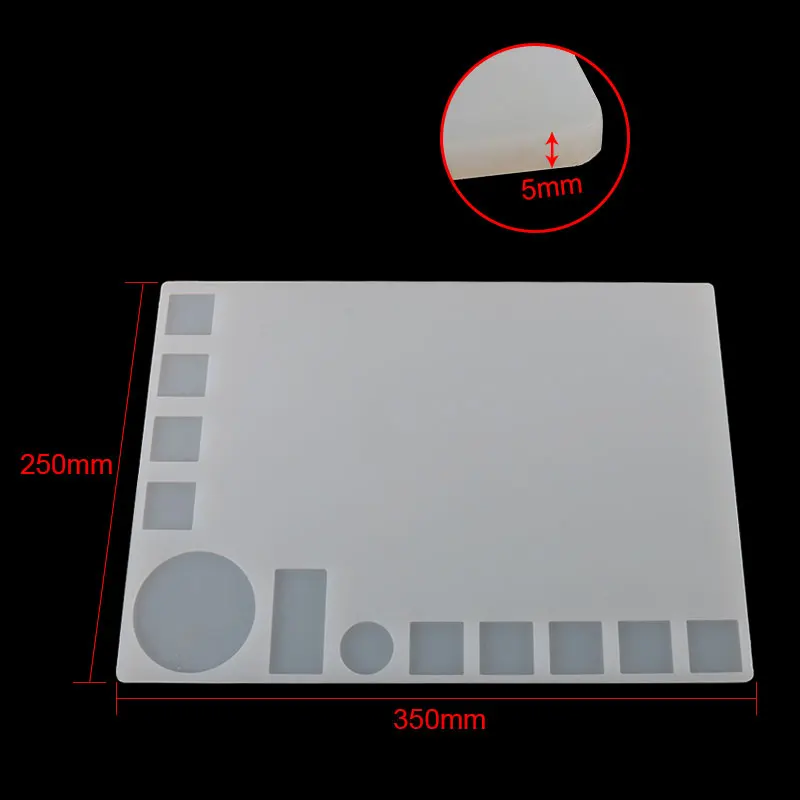 35x25cm Transparent Heat Resistant Silicone Pad Desk Mat Maintenance Platform Heat Insulation BGA Soldering Repair Station