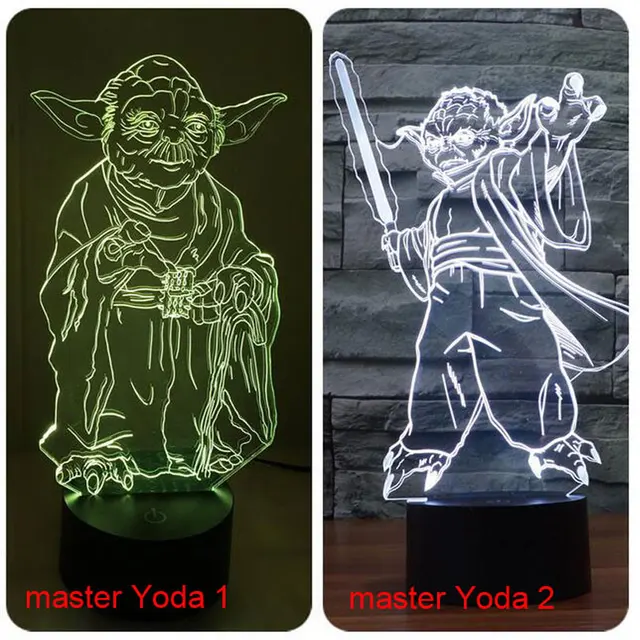 Star Wars 3D Bulbing Licht LED Master Yoda Jedi Leider verlichting ... Star Wars 3D Bulbing Licht LED Master Yoda Jedi Leider verlichting ...