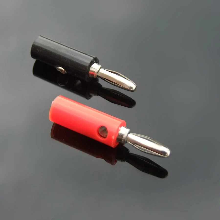 2Pcs Banana Plug Connector Jack Screw type Banana Head 4mm Adapter Real