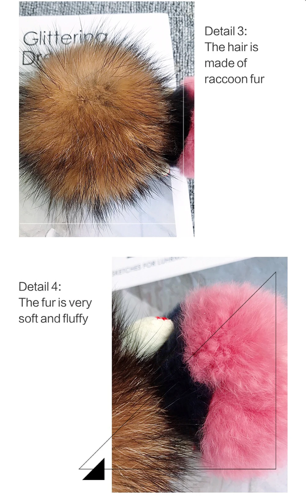 Modern Girl Grazy Women Real Rex Rabbit Fur Keychain Fluffy Doll Fur Pompon Bag Charm Keyring Luxury Car Key Pendant Accessories