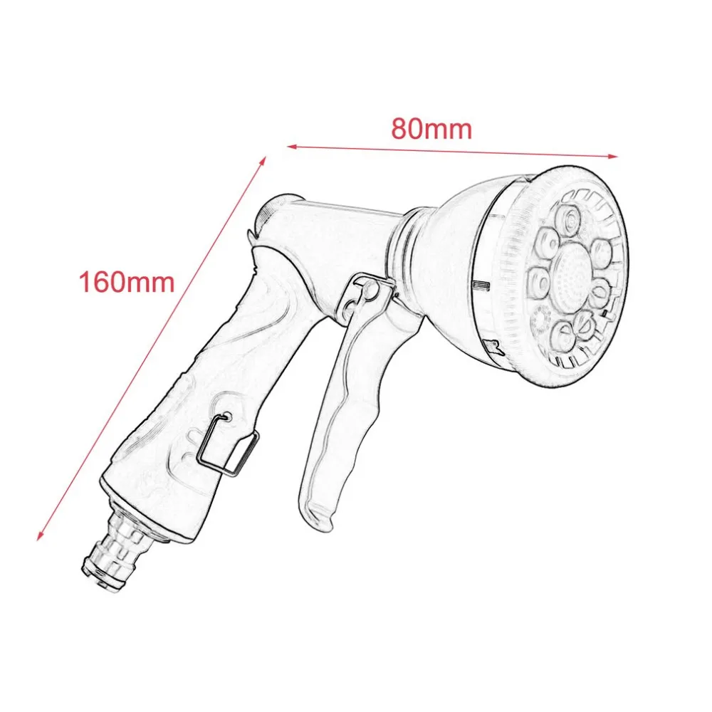 Многофункциональная насадка для садового шланга ручной опрыскиватель 9 моделей Противоскользящий высокого давления автомойка