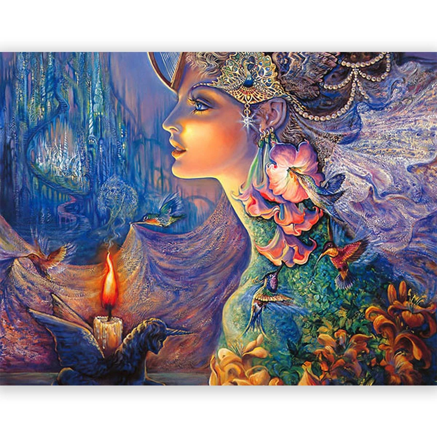

5d Diy Diamond Painting Cross Stitch Fantasy Fairy Full Round Diamond Embroidery Crystal Mosaic Pictures Needlework Home Decor