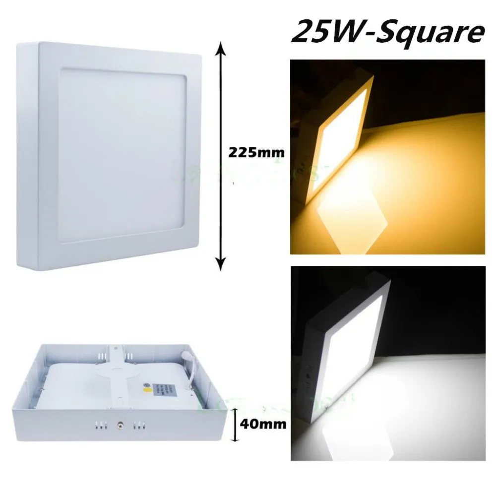 

DHL Free Shipping for 1pc 25W, 1pc 15W and 3pcs 9W Square Surface led Panel Light AC85-265V with driver