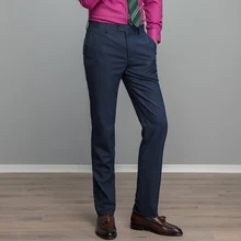 Новые поступления Для мужчин; Высокое качество Мода Молния Fly костюм брюки Классический Романтический Свадебные Жених синий брюки для официального костюма для Для мужчин