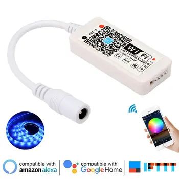 

DC12-28V MINI WIFI RGB/RGBW strip controller Music controller By Amazon Alexa Google Home Phone WIFI controller for Strip light